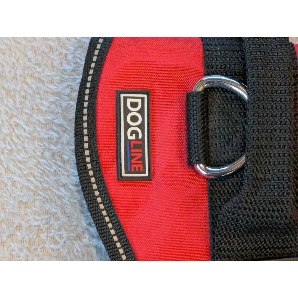 DOGLINE Red & Black Search & Rescue Dog Harness One Size Used Once